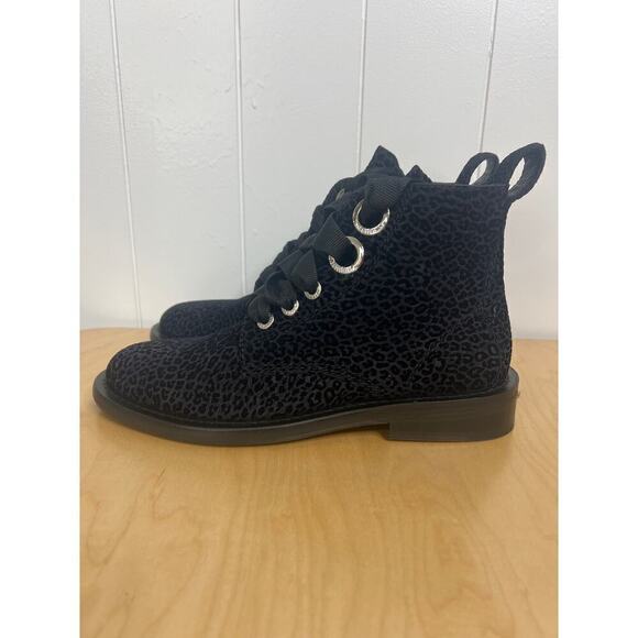 NIB Zadig & Voltaire Laureen Leo Suede Lace Up Ankle Boots Size EU 39/US 8 - Picture 4 of 11